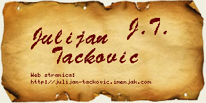 Julijan Tacković vizit kartica